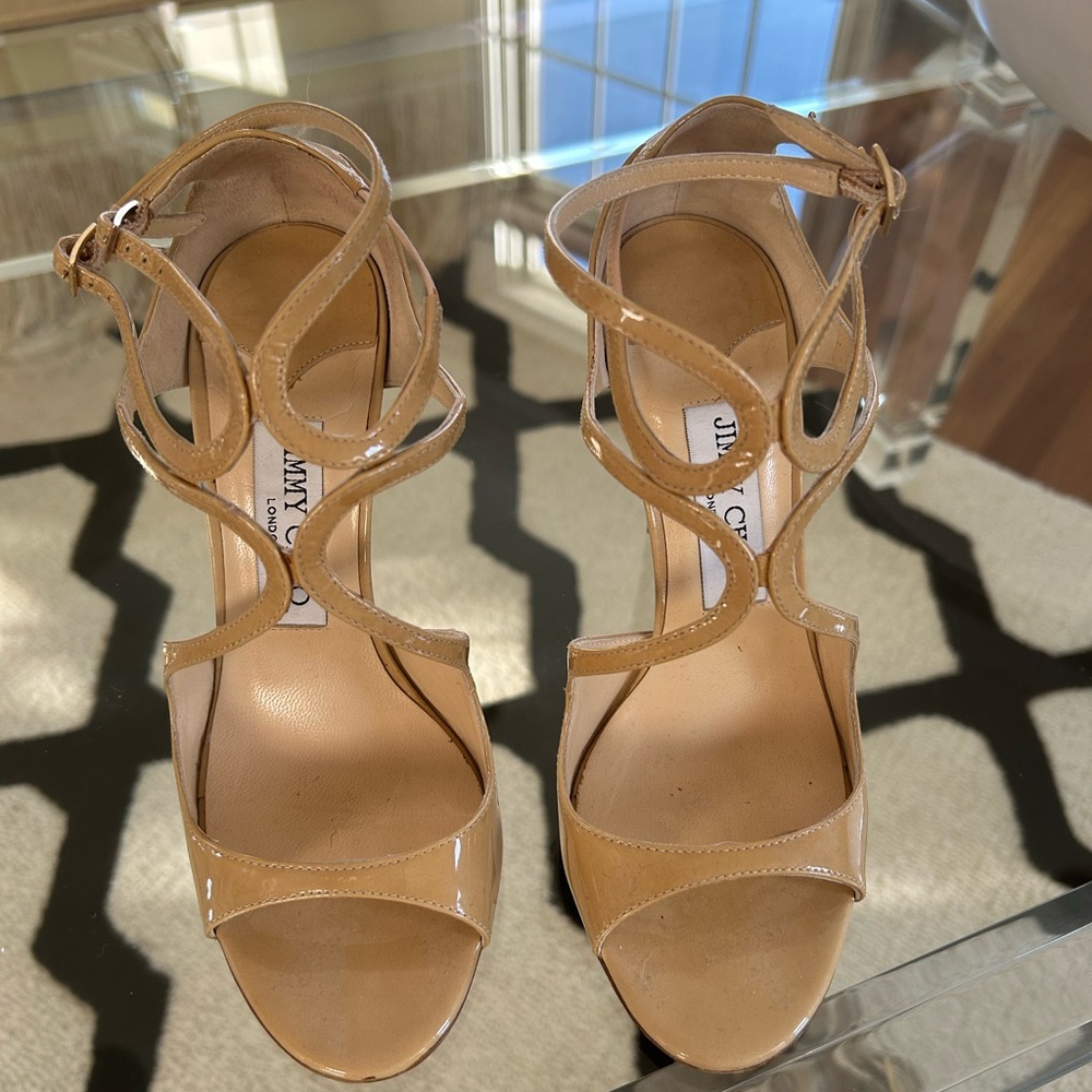 Jimmy Choo Beige Strappy Heels